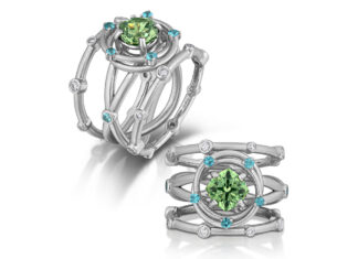 Essere una “Gem DIVA”: la quintessenza del design al femminile agli AGTA Awards 2022 Platinum "Atomic Love" ring of AGTA Spectrum Awards.