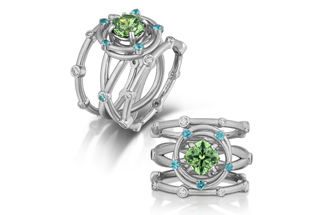 evidenza Platinum "Atomic Love" ring of AGTA Spectrum Awards.