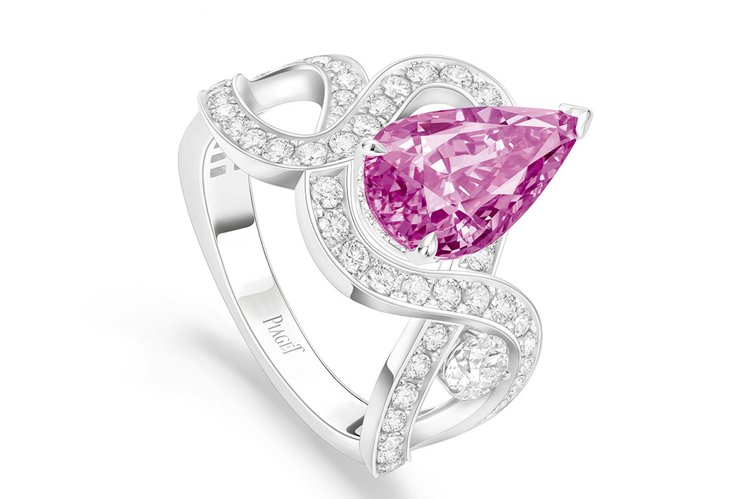 anello-evidenza Anello Solstice con zaffiro rosa, Piaget.