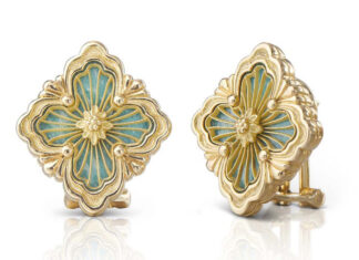 Il prestigio e l’eleganza dell’amazzonite di Buccellati esaltano la collezione Opera Tulle Orecchini opera tulle, Buccellati.