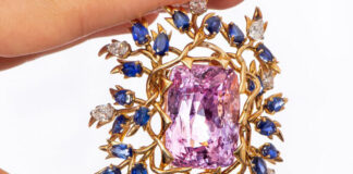 Gioielli Cartier, borse Hermès e la Ferrari di Schumacher: che asta a Ginevra per Sotheby’s! Lotto 348, Spilla Schlumberger Unique A, Sotheby's.