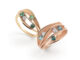 Le nuove creazioni di Annamaria Cammilli, ispirate dal deserto e dalle onde del mare Anelli Dune Color Series, oro arancio albicocca 18 kt con tormaline verdi e oro rosa champagne 18 kt con tormaline azzurre