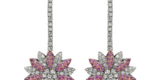 Zaffiri rosa e diamanti a supporto della lotta contro il cancro al seno: la nuova collezione di Suzy Levian Orecchini in argento con zaffiri rosa e diamanti, Suzy Levian.