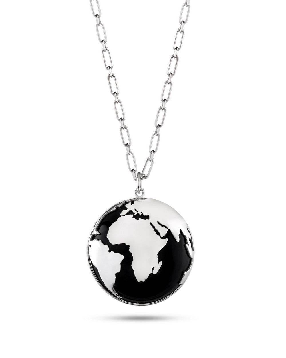 Pendente in oro bianco con onice nera di Latitude Jewelry