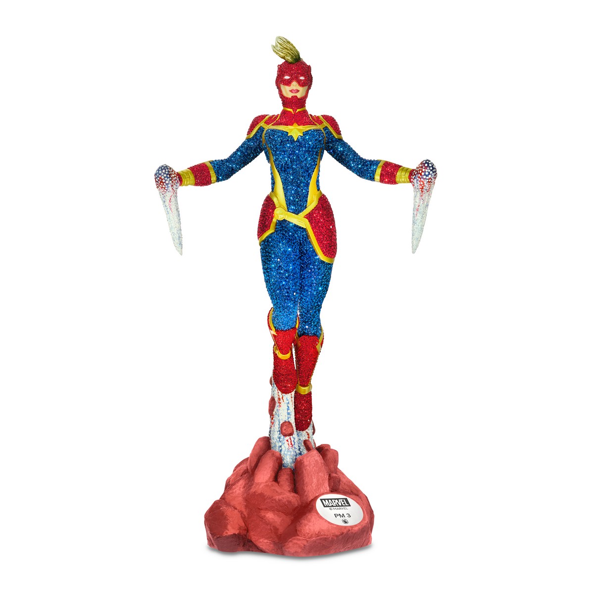 Statuetta di cristallo Swarovski raffigurante Captain Marvel.