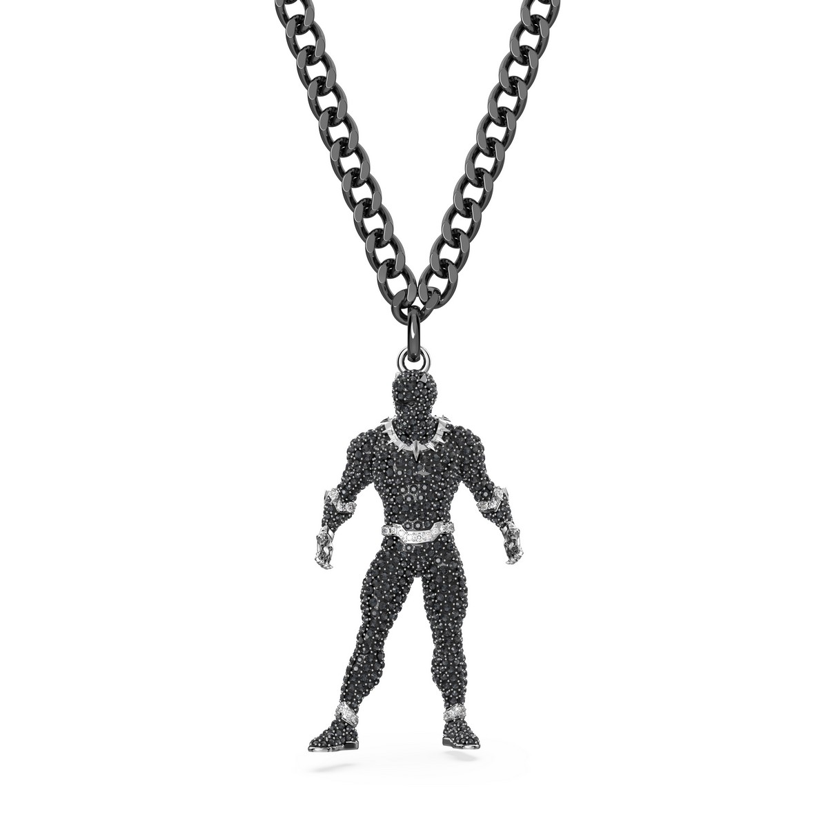 Il ciondolo 3D realistico Black Panther con catena lunga.