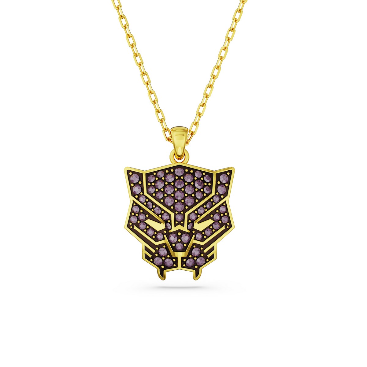 Ciondolo Swarovski raffigurante la maschera di Black Panther.