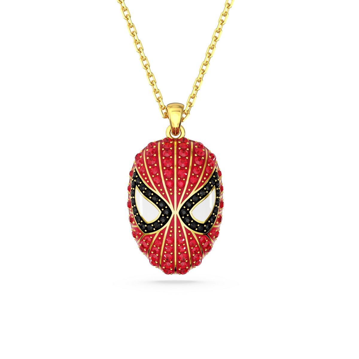 Pendente Swarovski raffigurante Spider-Man placcato in oro.