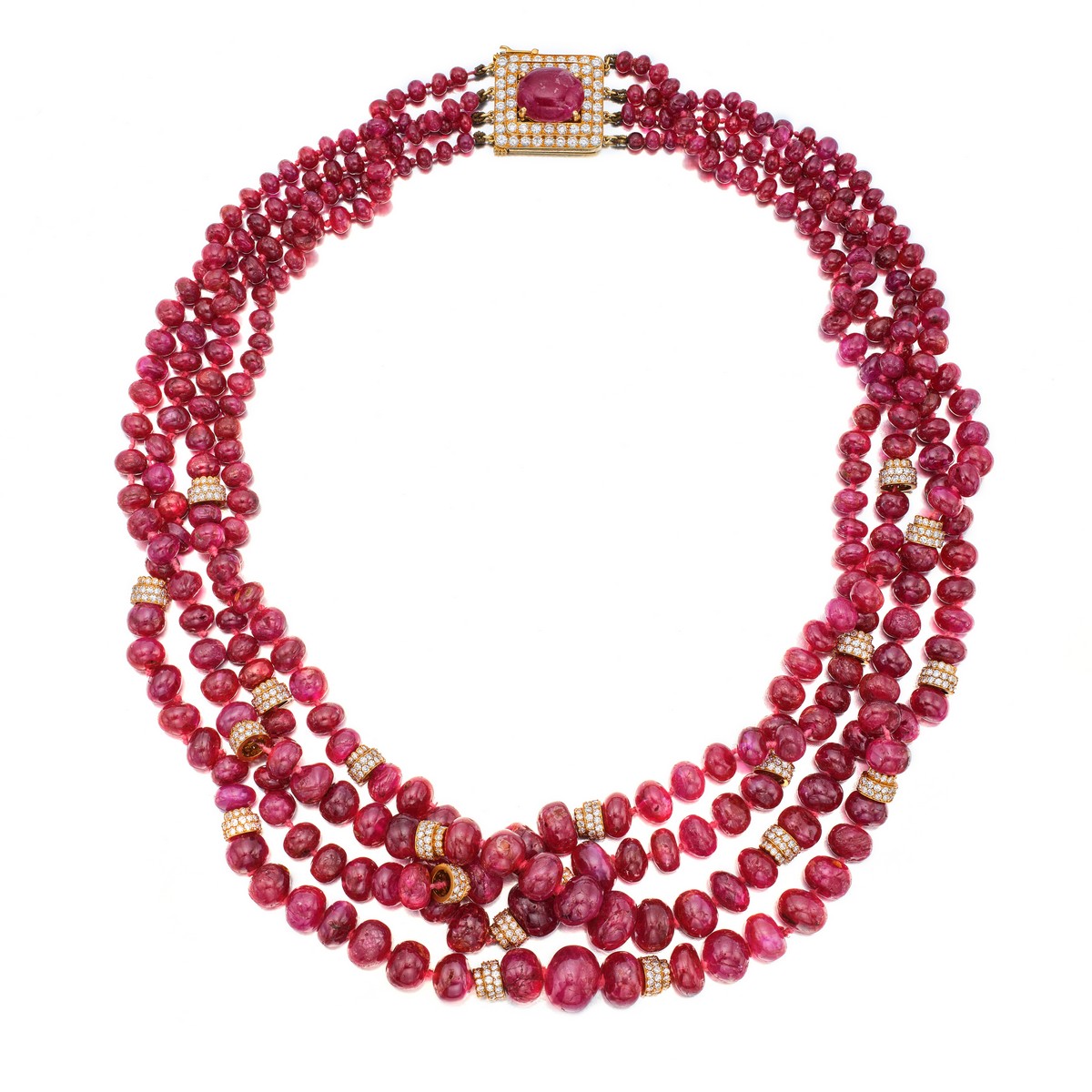 Collana di David Webb con Rubini e diamanti.