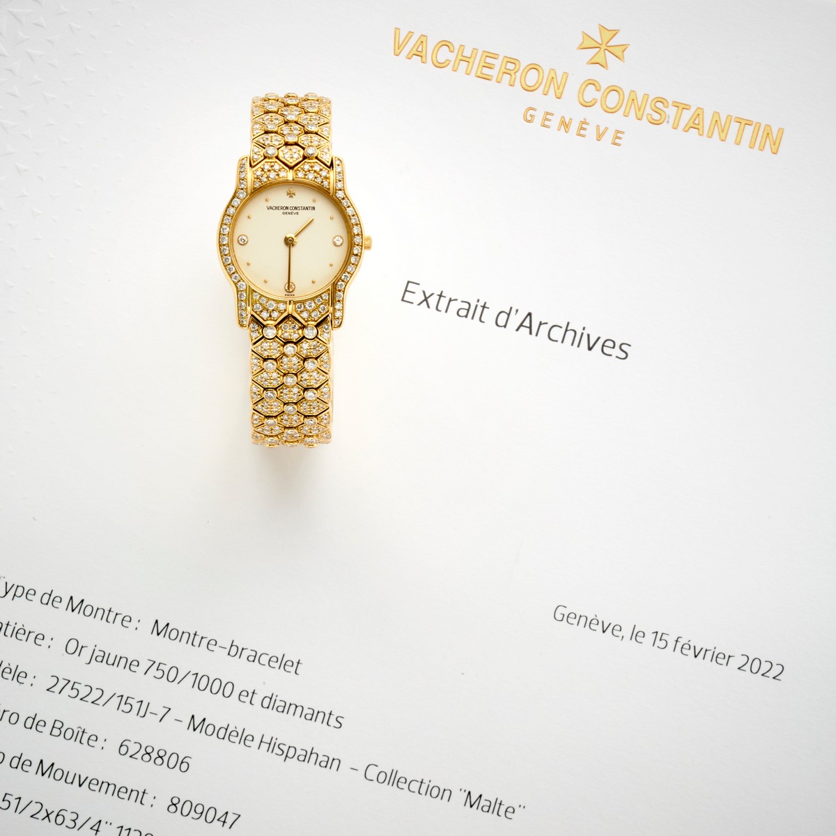 Vacheron Constantin Hispahan in oro e diamanti.