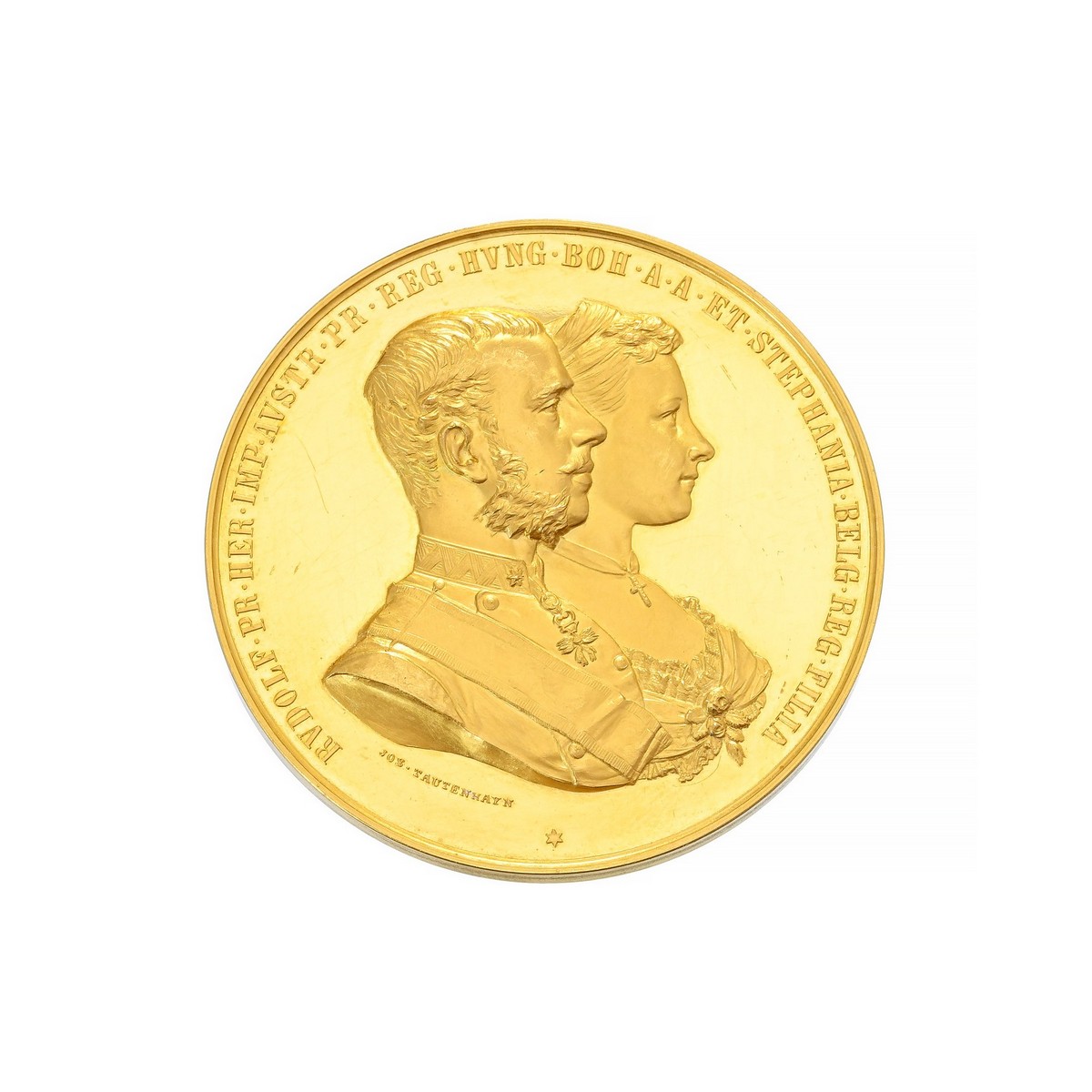 Medaglia d’oro rappresentante Umberto di Savoia e Maria José del Belgio.