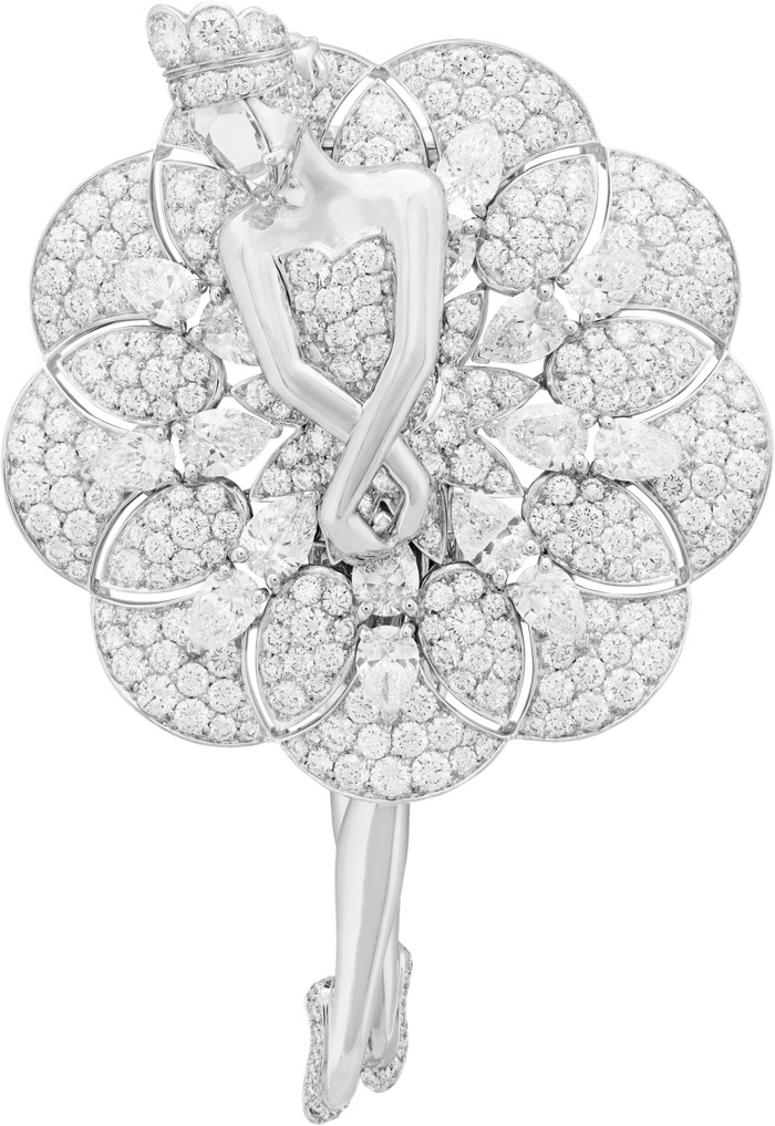 Clip ballerina “Antoinette”. Oro bianco, diamanti.
