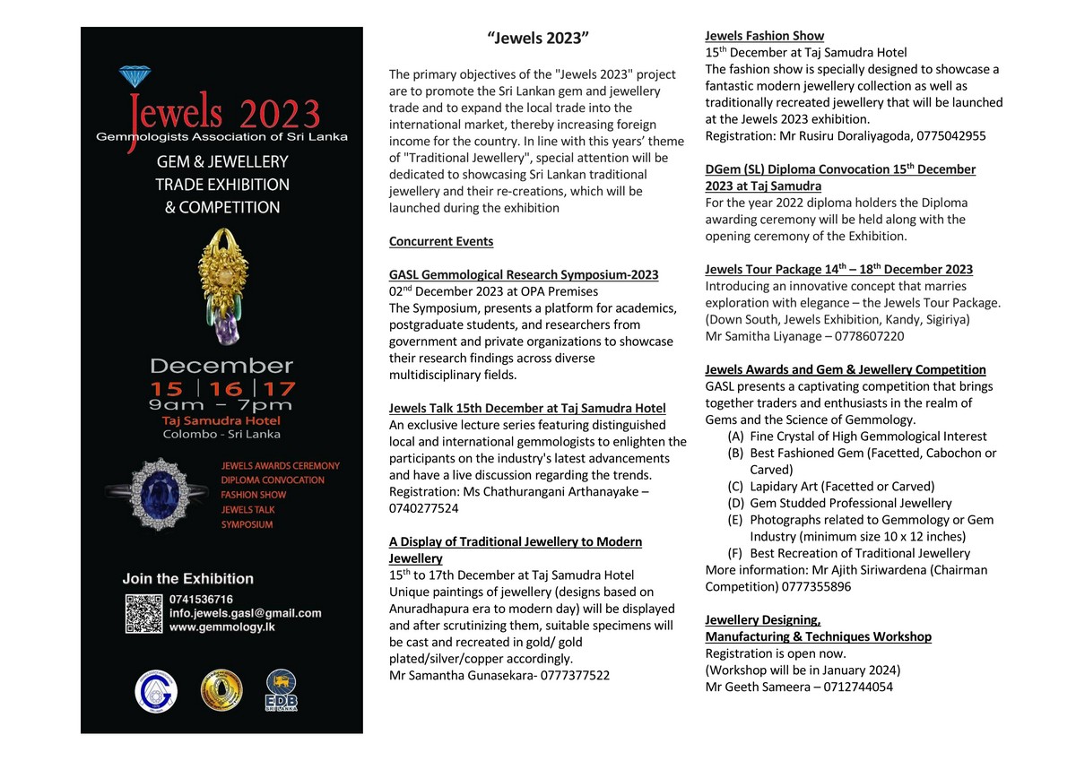 Brochure dell'evento Jewels 2023