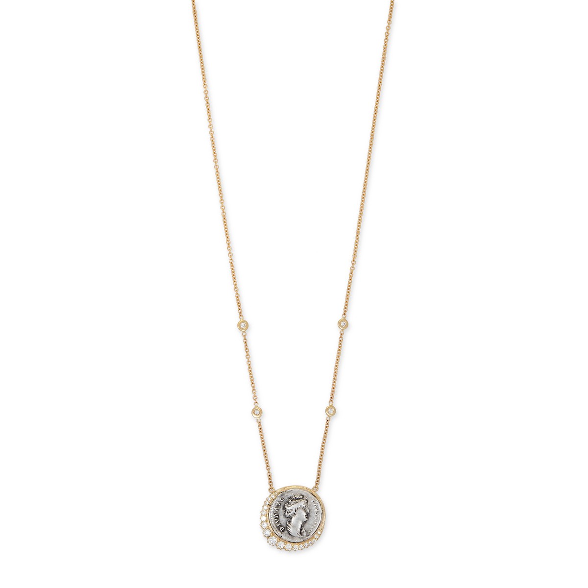 Moneta con Divina Faustina in oro e diamanti. 