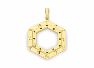 Echi celesti: i ciondoli zodiacali vintage di Tiffany, Cartier e Van Cleef selezionati da Hancocks Ciondolo esagonale Cartier dedicato ai segni zodiacali.