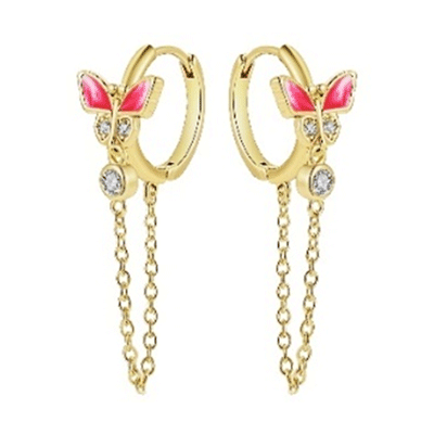 Orecchini in ottone smaltato con motivo a farfalla di Guangzhou Zhefan Jewelry Co Ltd