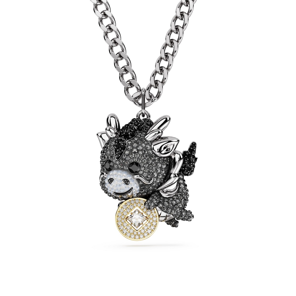 Collana mini drago in nero collezione Zodiac Dragon
