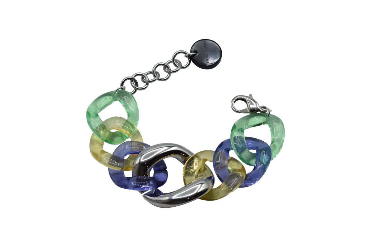 Bracciale “Kimberley” di Francine Bramli, ottone placcato al rodio