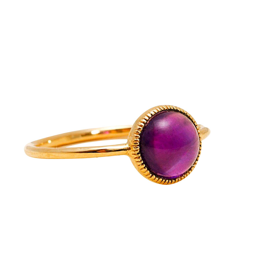 Anello “Antoinette” di Artaner, realizzato in oro giallo 18kt e ametista