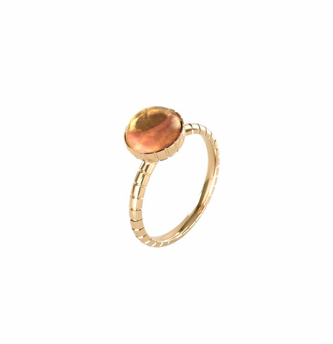 Anello “Roxane” di Jeanne Charpntier, realizzato in oro giallo 18kt e citrino