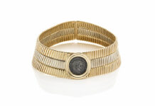 Splendori rari: all’asta da “Faraone Casa D’Aste” gli storici gioielli Bulgari, Cartier e Van Cleef Choker Bulgari in oro bicolore e moneta in bronzo
