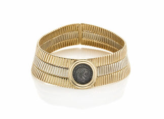 Splendori rari: all’asta da “Faraone Casa D’Aste” gli storici gioielli Bulgari, Cartier e Van Cleef Choker Bulgari in oro bicolore e moneta in bronzo