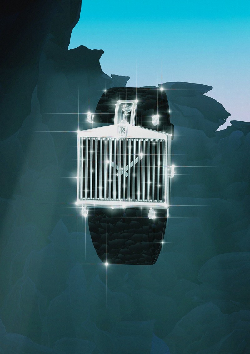 L’orologio da polso Corum “Rolls Royce”, a forma di auto, in oro bianco 18k