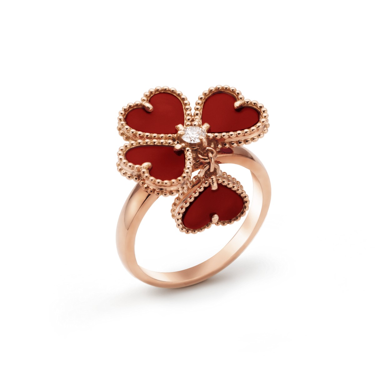 Anello con motivo a quadrifoglio