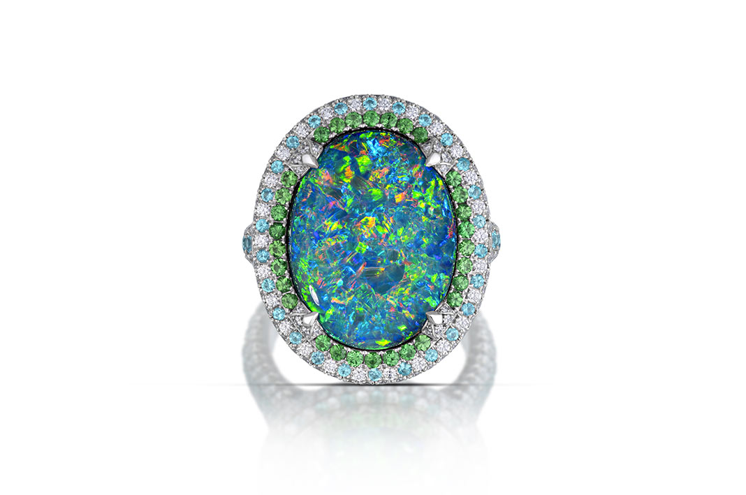 23_Spectrum_BIS_EveWear_1st_15.22ct_Black_Opal_Ring_Down-HOME Anello di Niveet Nagpal