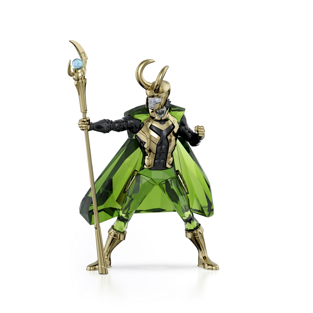 Statuetta Swarovski di Loki, in cristalli e metallo laccato, colore verde