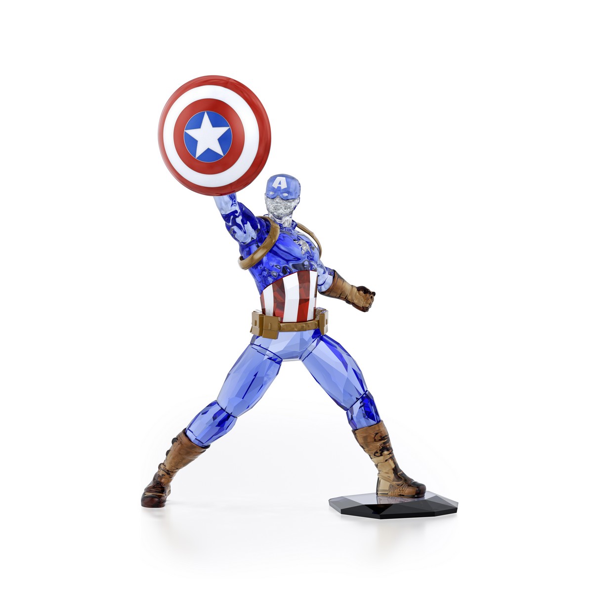 Statuetta Swarovski di Captain America, in cristalli e metallo laccato, multicolore
