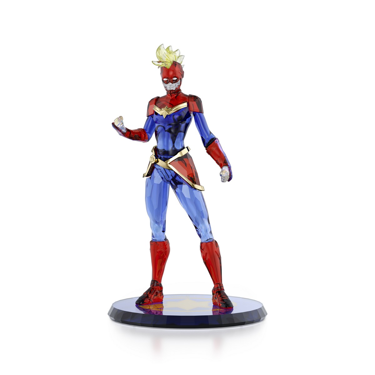 Statuetta Swarovski di Captain Marvel, in cristalli e metallo laccato, multicolore