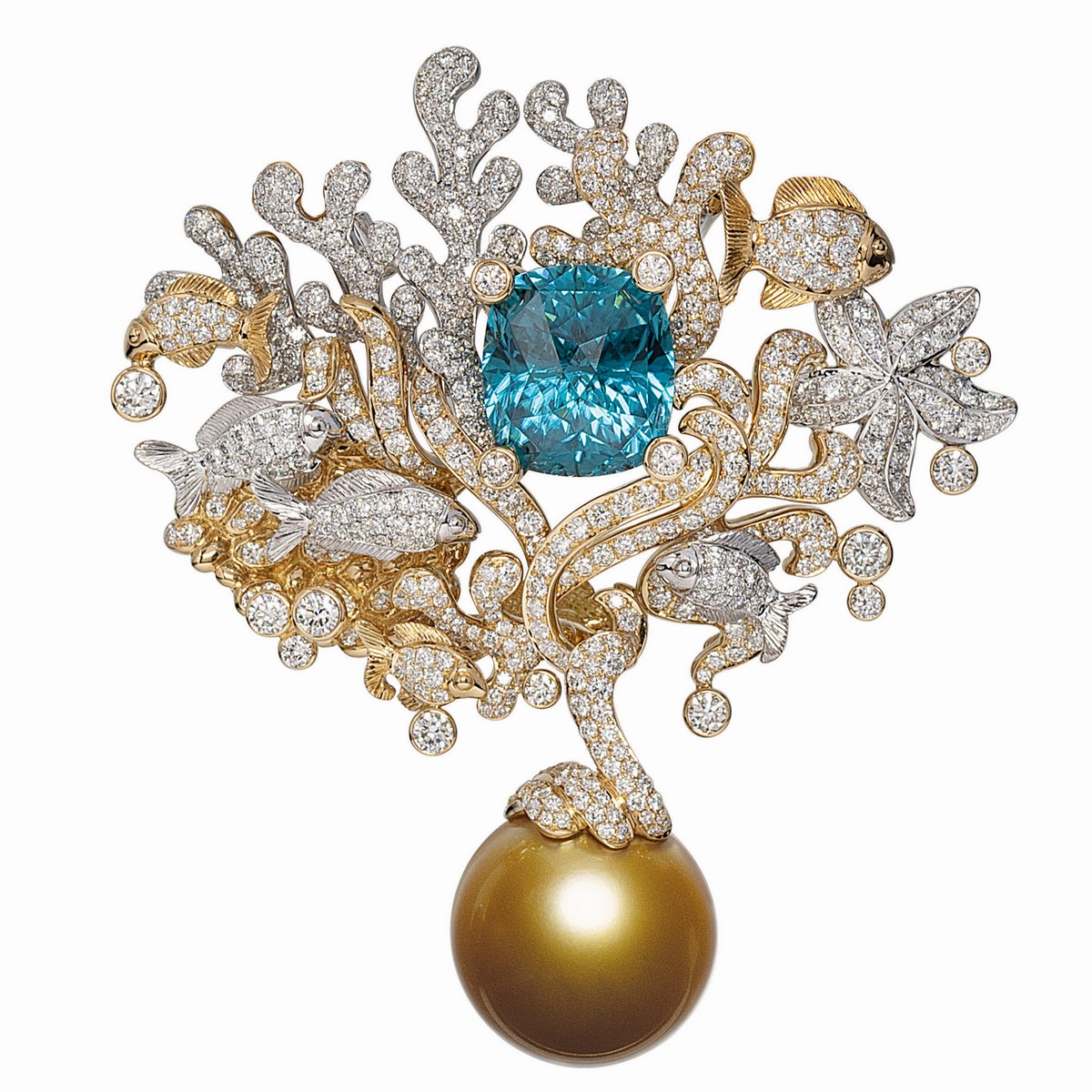 Anello con perla e pietre preziose realizzato da Jewelmer