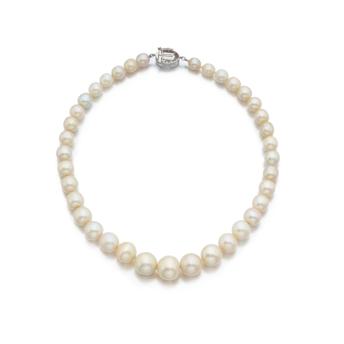 Eccezionale collana di perle naturali e diamanti, 1920 circa