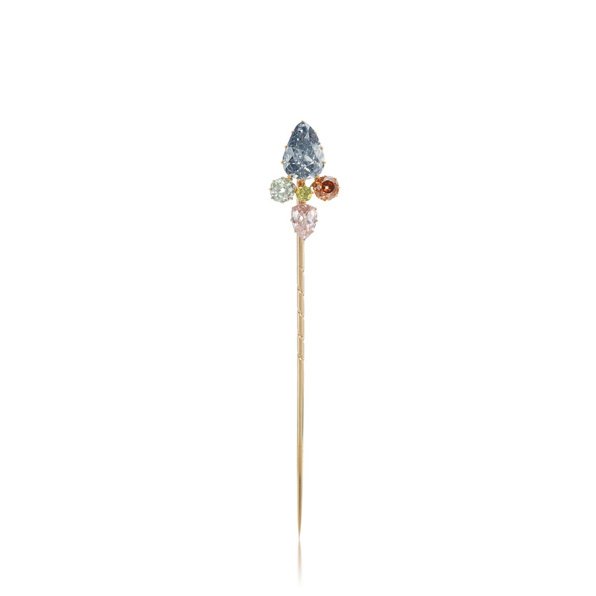 Fermacravatta con diamanti fancy