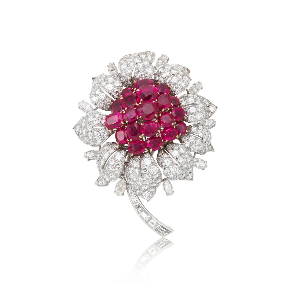 Spilla di rubini e diamanti Bulgari del 1962