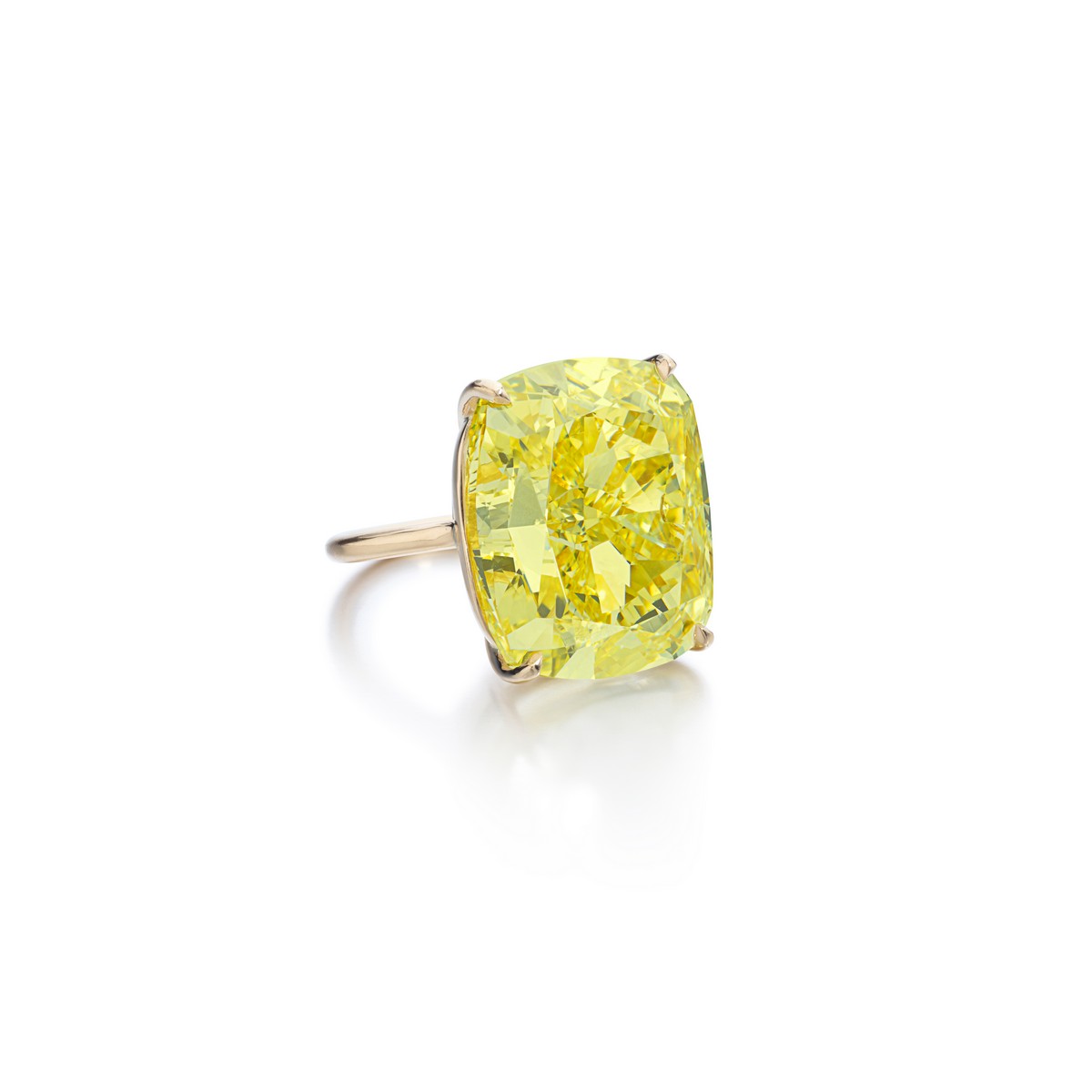 Anello con diamante giallo