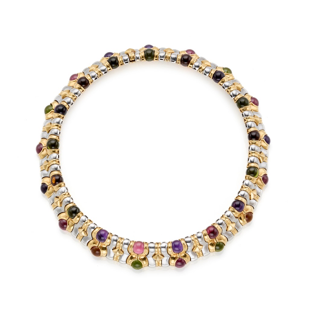 Collier Bulgari in oro e acciaio, collezione Doppio Boules.
