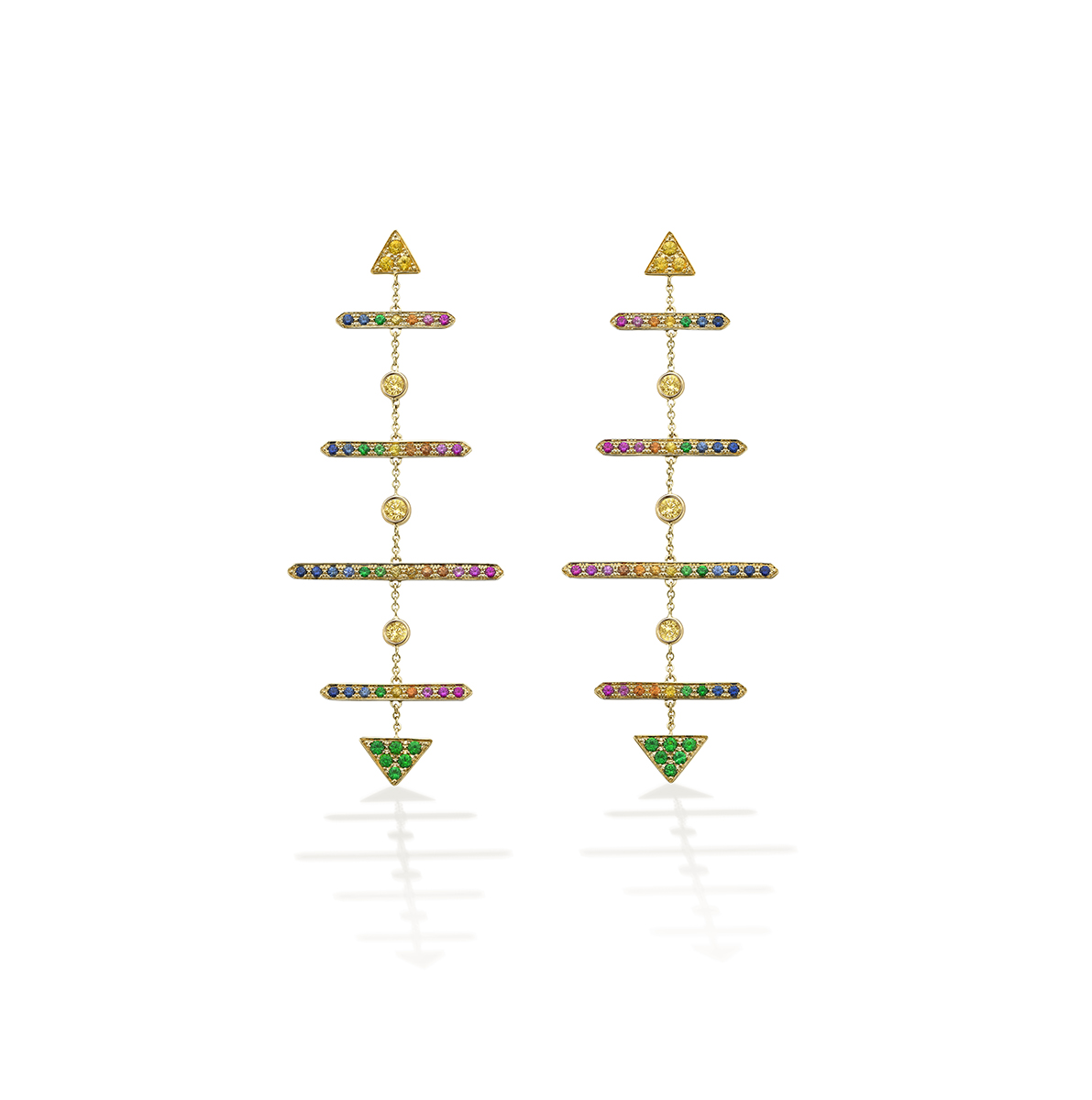 Totem arcobaleno e wishes in barre di zaffiri arcobaleno e tsavoriti Robinson Pelham