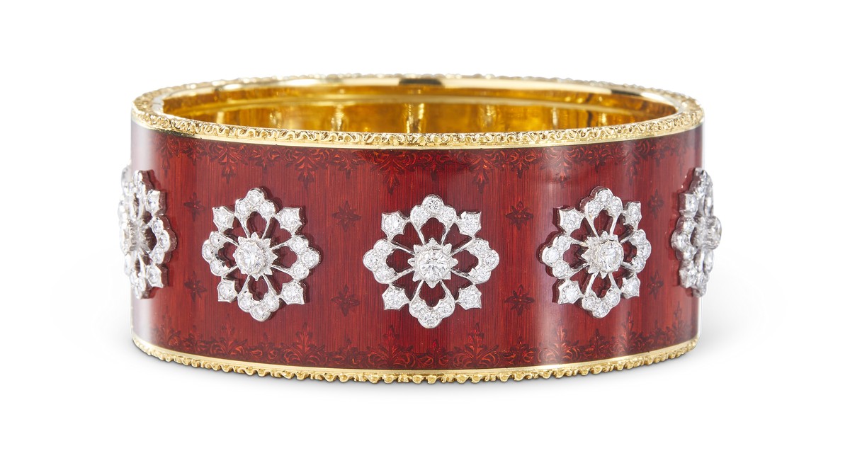 Bracciale rigido con motivi floreali, Gianmaria Buccellati, 1999