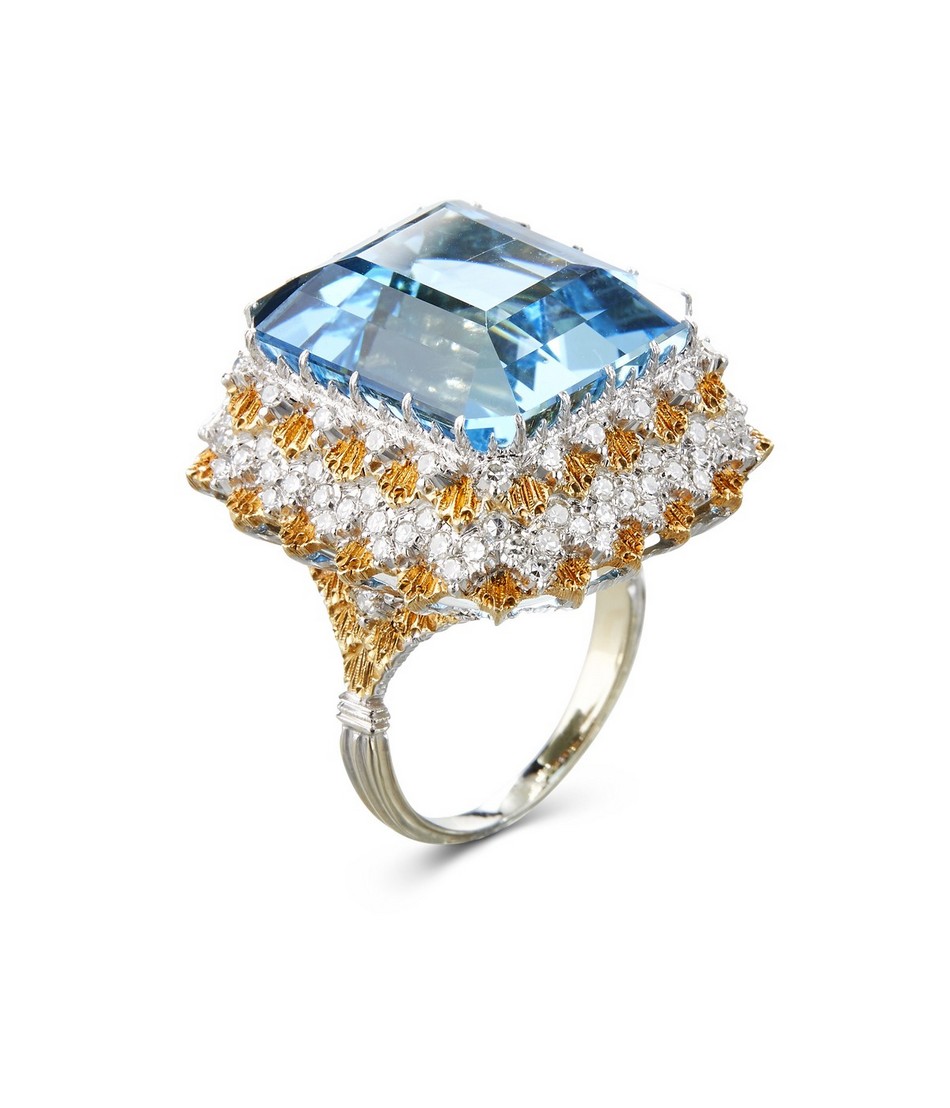 Anello con acquamarina disegnato da Gianmaria Buccellati, 1970