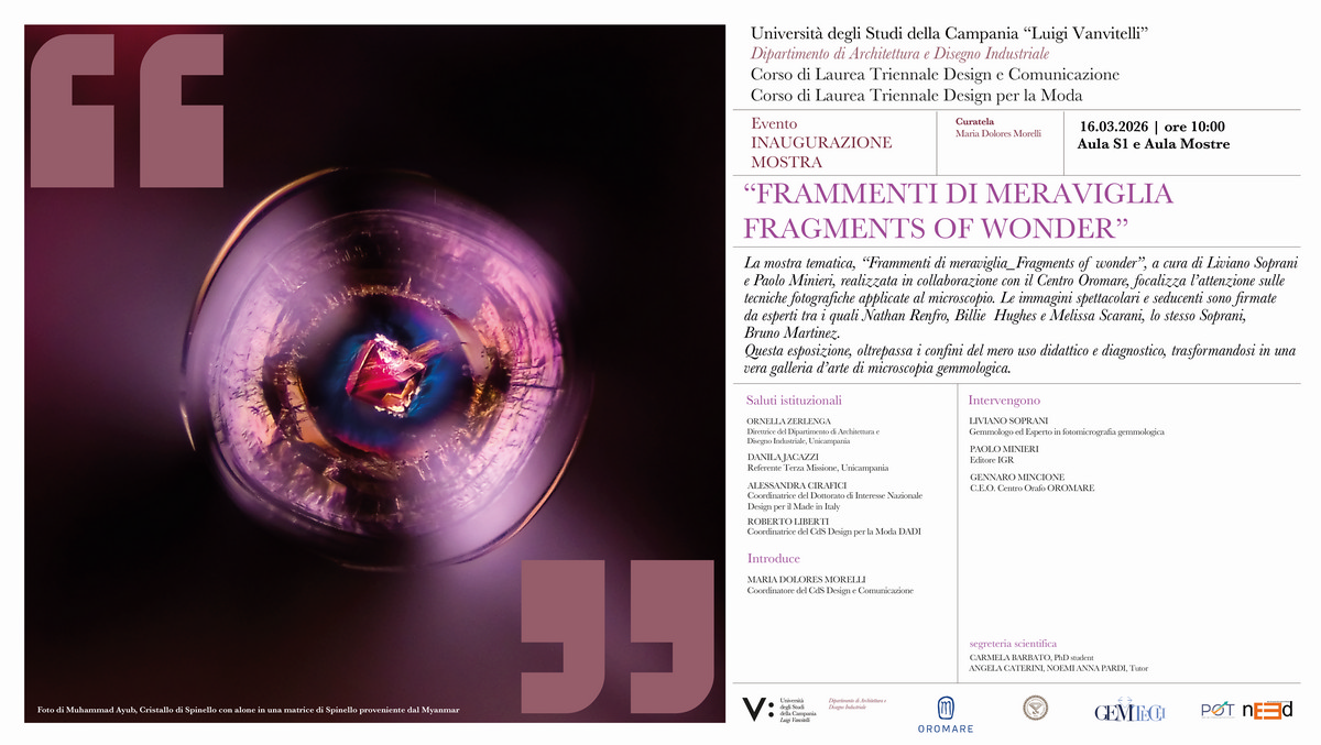 Locandina dell’evento di fotomicrografia “Frammenti di meraviglia / Fragment of wonder”